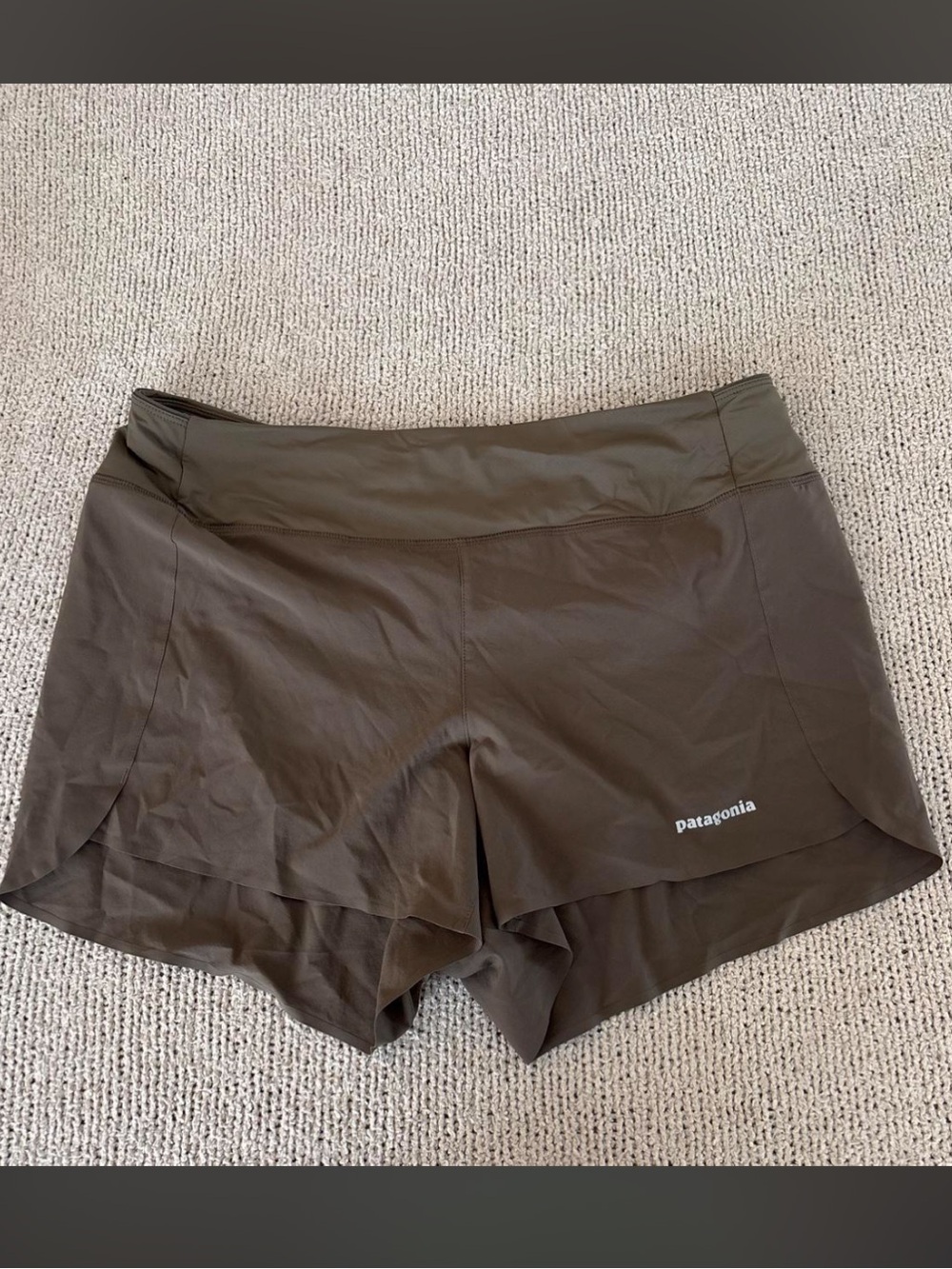 Patagonia brown running shorts